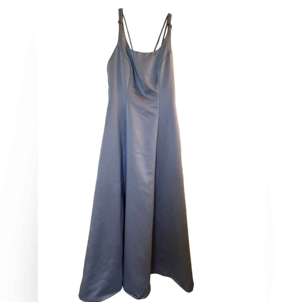 NWT Jordan Prom Dress Sz 13/14 Powder Blue Formal Satin Jewel Zip Triple St…